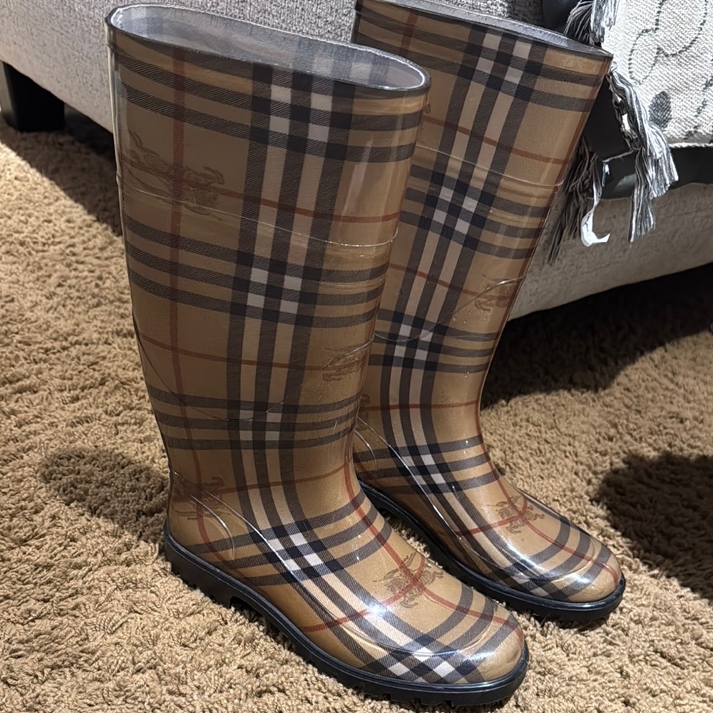 Burberry Plaid Rain Boots